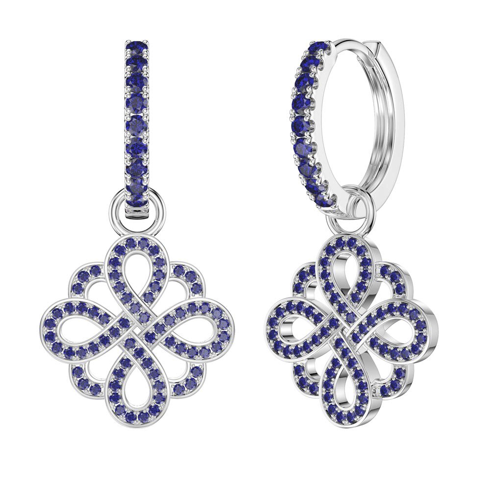 Sapphire Infinity Platinum plated Silver Interchangeable Earring Drops #5