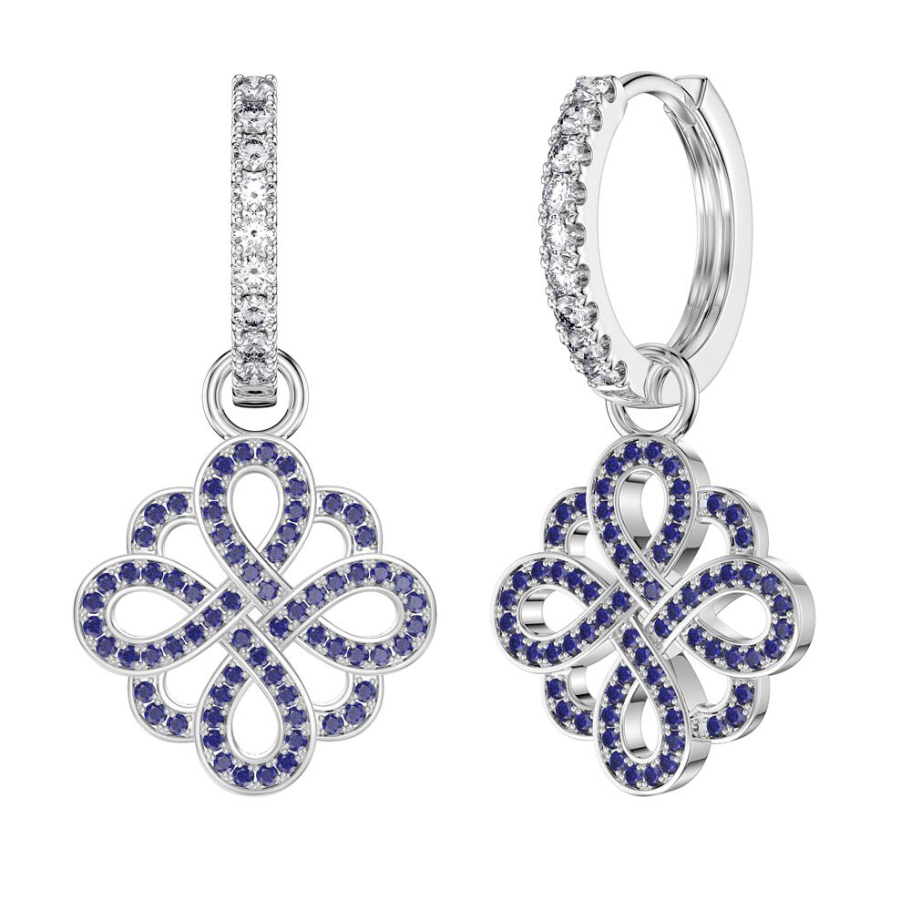 Sapphire Infinity Platinum plated Silver Interchangeable Earring Drops #4