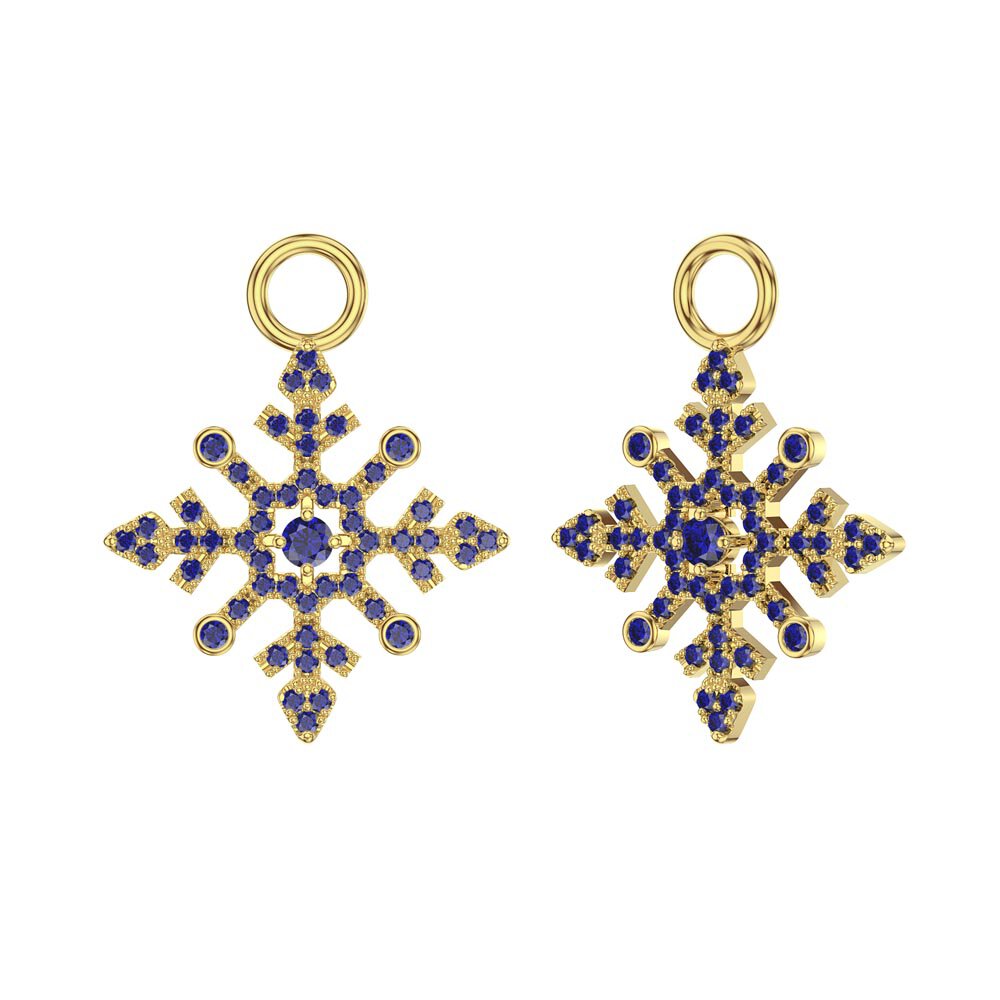 Sapphire Snowflake 18ct Gold Vermeil Interchangeable Earring Drops