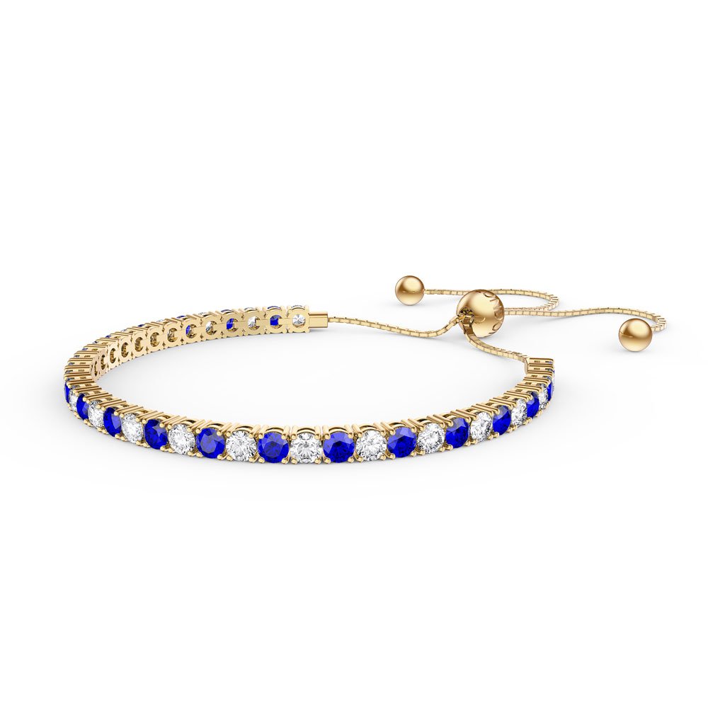 Eternity Sapphire 18ct Gold Vermeil Fiji Friendship Tennis Bracelet #1
