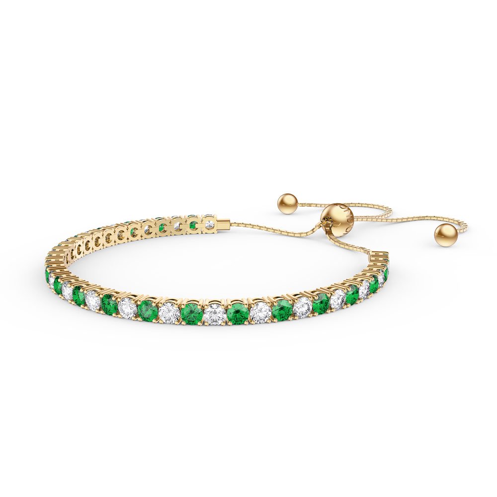 Eternity Emerald 18ct Gold Vermeil Fiji Friendship Tennis Bracelet #1