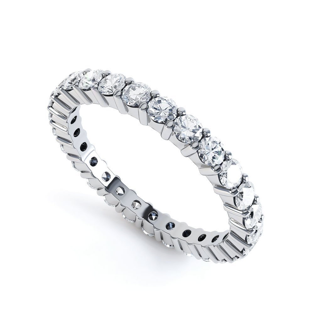 Promise White Sapphire Platinum plated Silver Full Eternity Ring