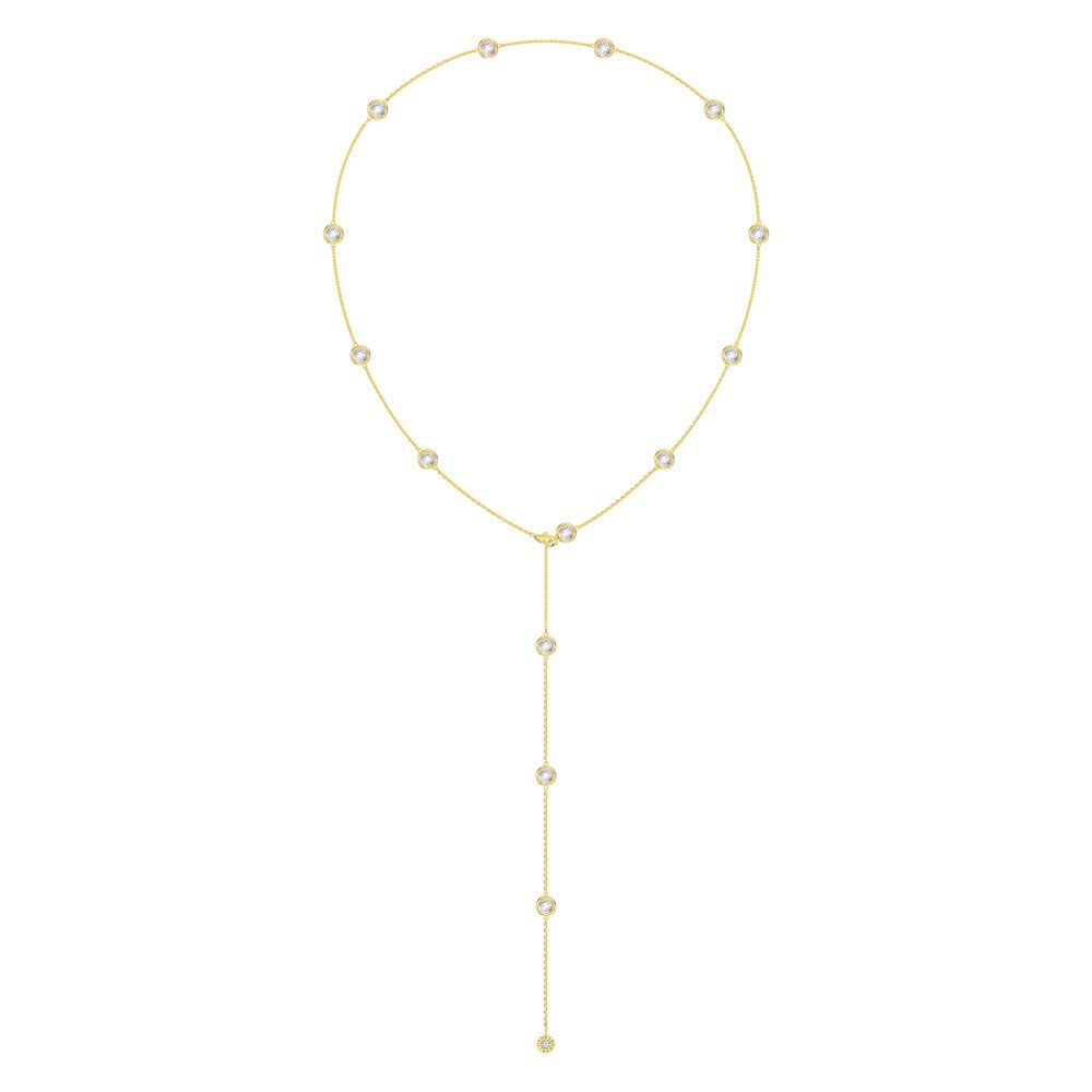 White Sapphire By the Yard 18ct Gold Vermeil Necklace #2