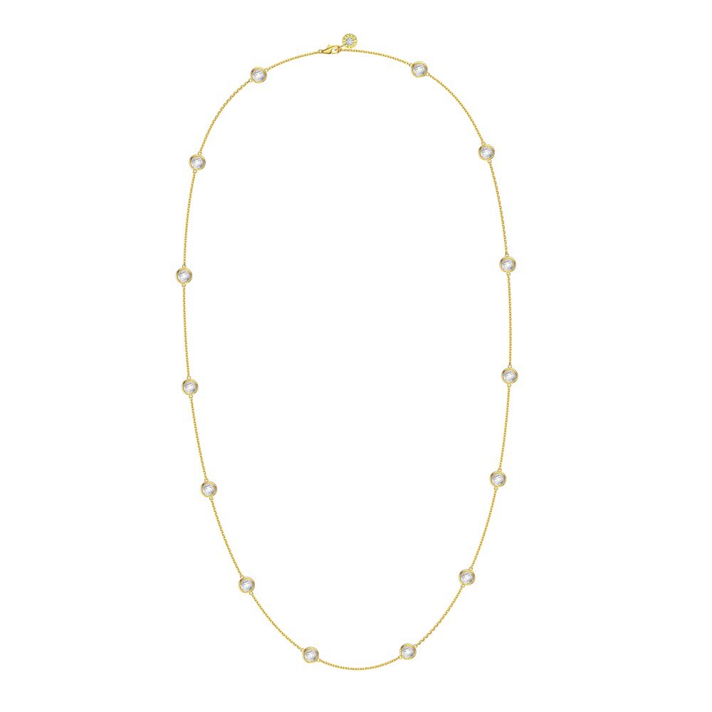White Sapphire By the Yard 18ct Gold Vermeil Necklace #3