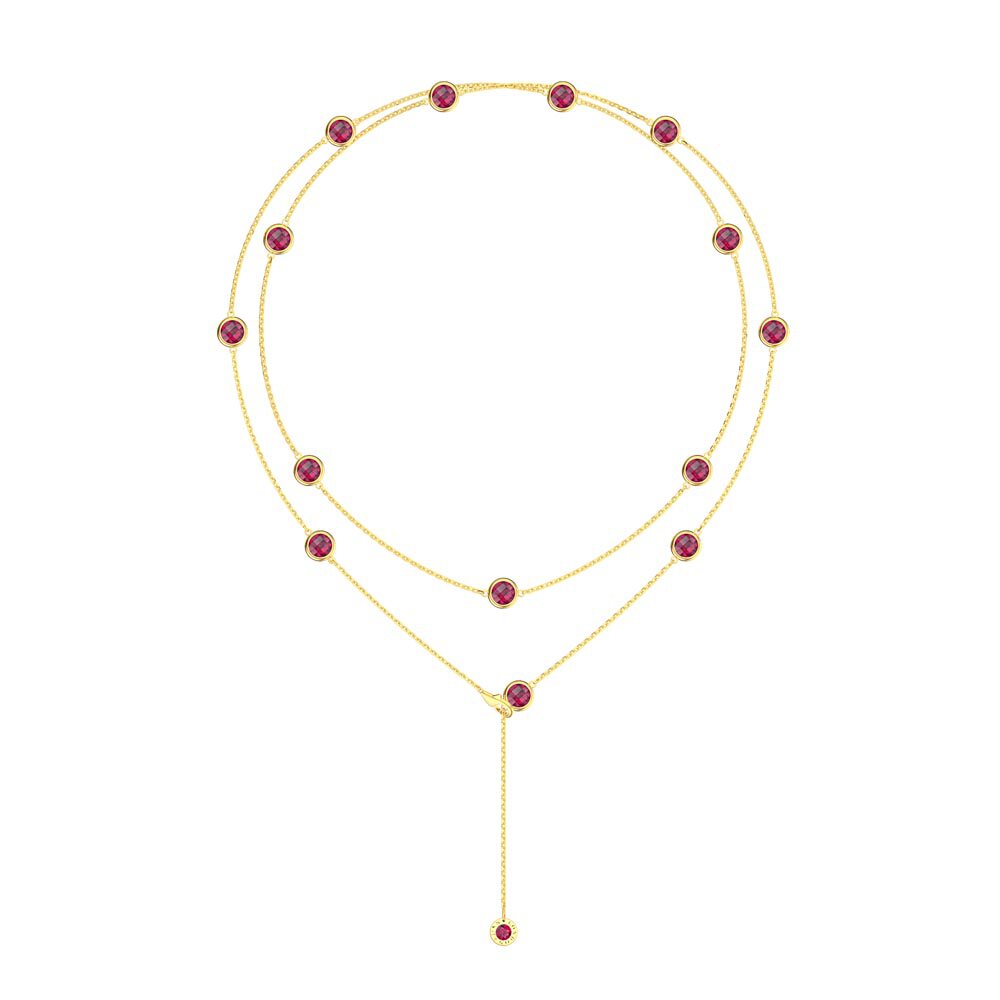 Ruby By the Yard 18ct Gold Vermeil Necklace
