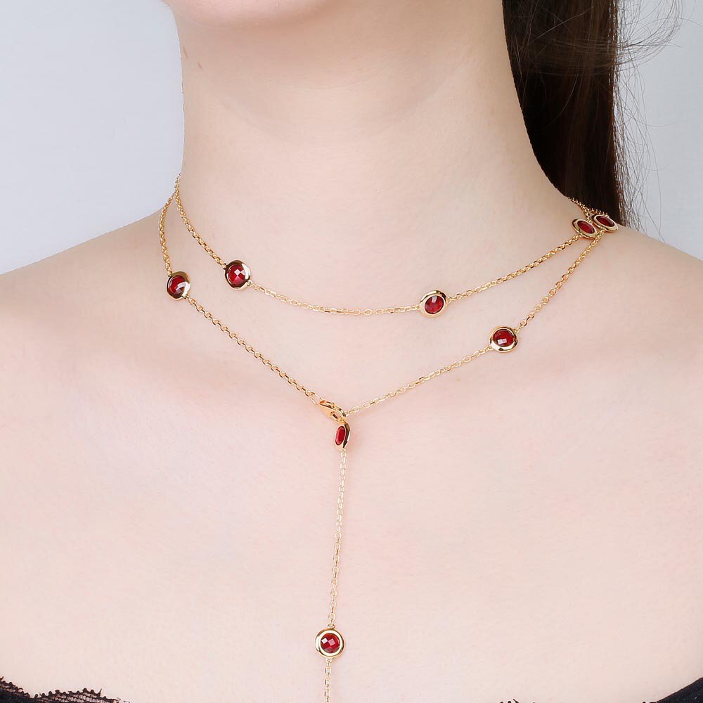 Ruby By the Yard 18ct Gold Vermeil Necklace #5