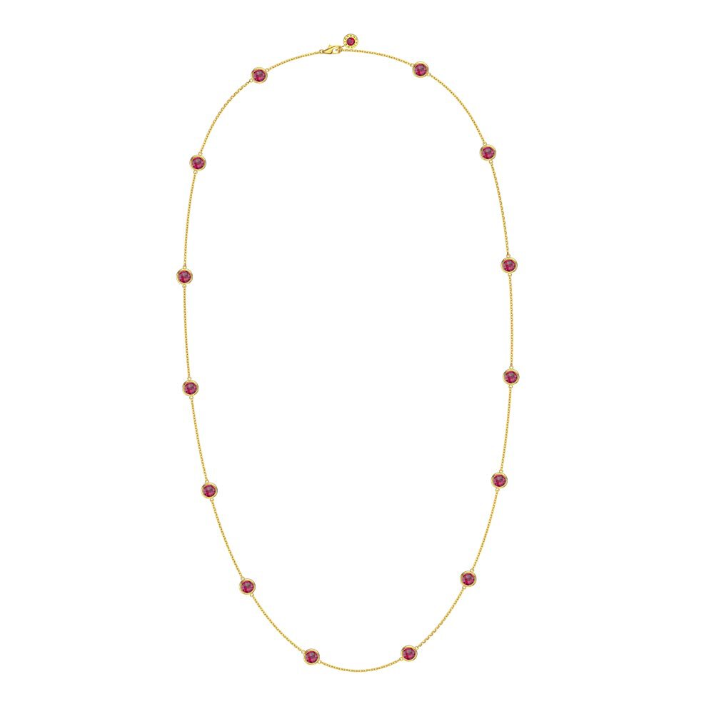 Ruby By the Yard 18ct Gold Vermeil Necklace #3