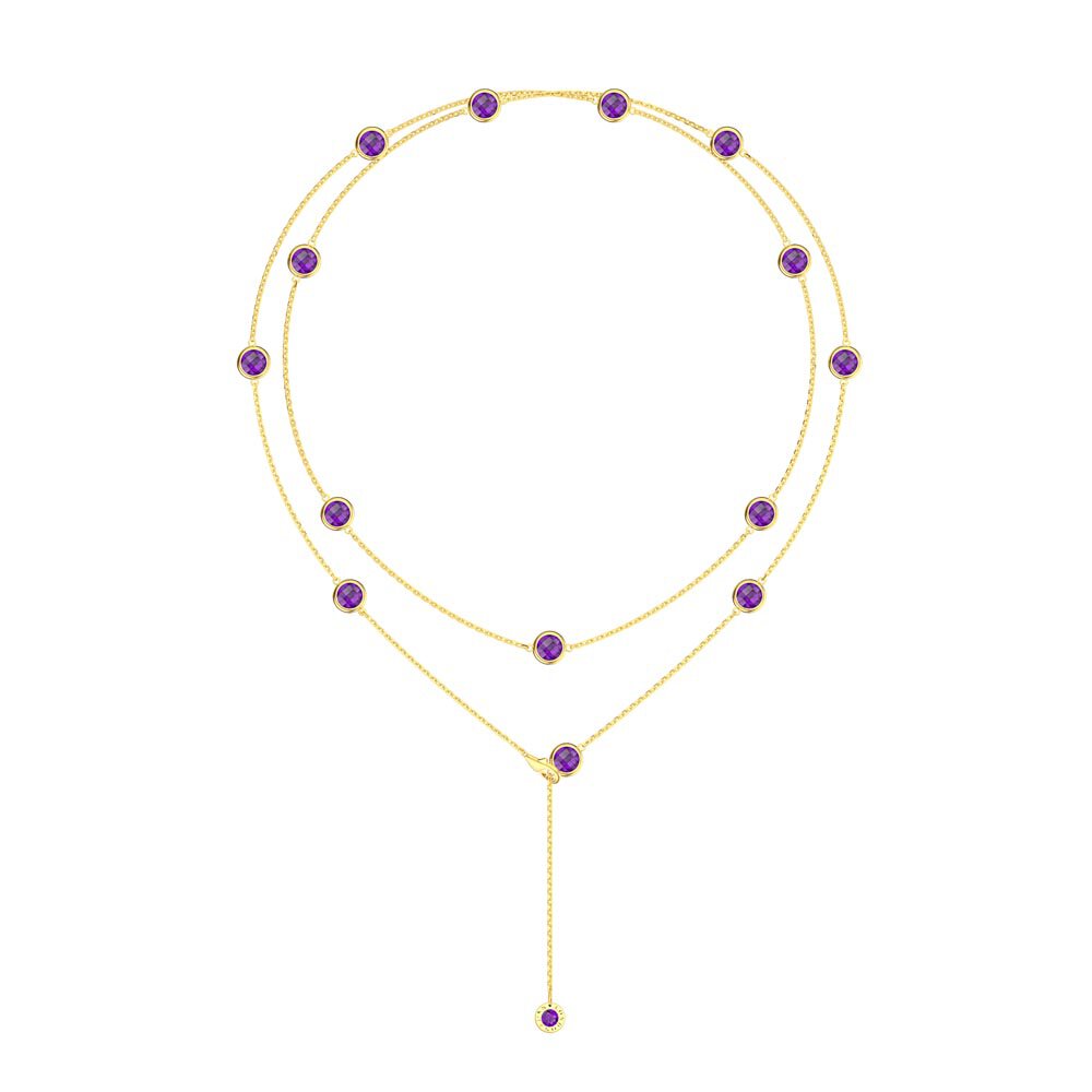 Amethyst By the Yard 18ct Gold Vermeil Necklace