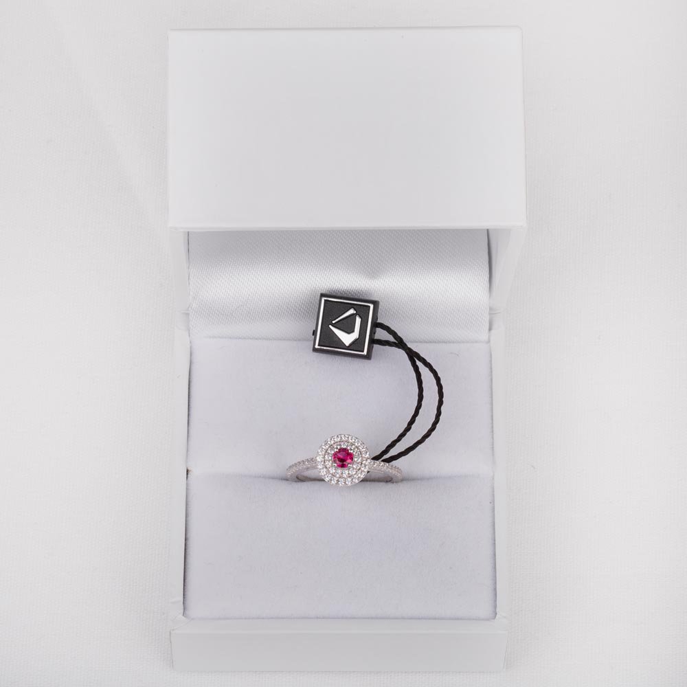 Fusion Ruby Double Halo 9ct White Gold Proposal Ring #3