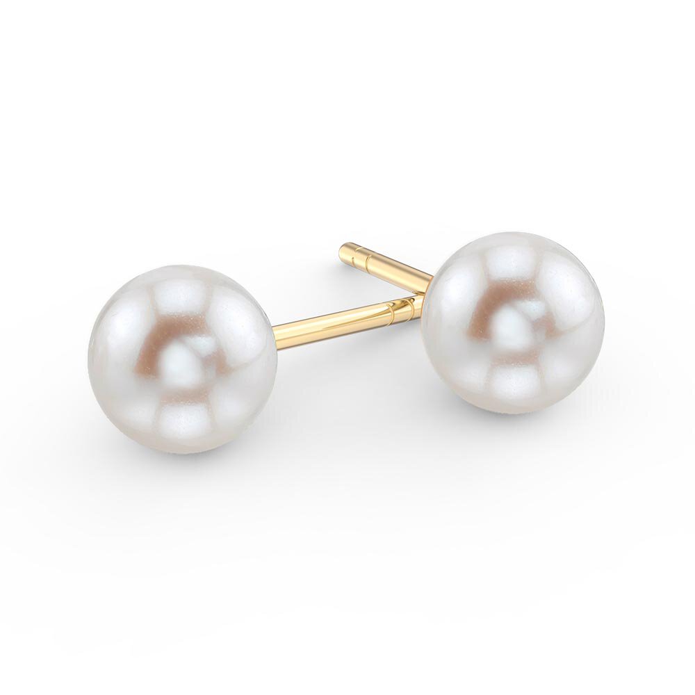 Fusion Pearl 18ct Gold Vermeil Round Stud and Drop Earrings Set #2