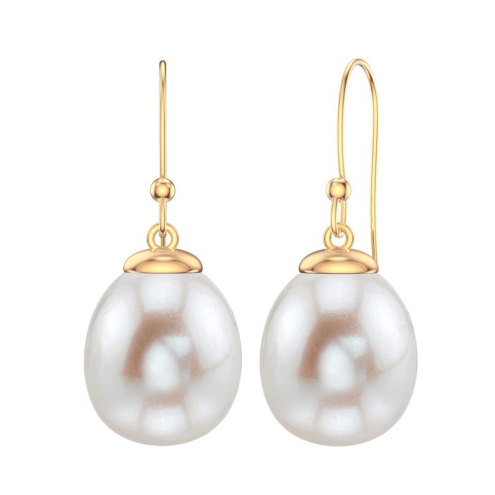 Venus Pearl 18ct Gold Vermeil Drop Earrings