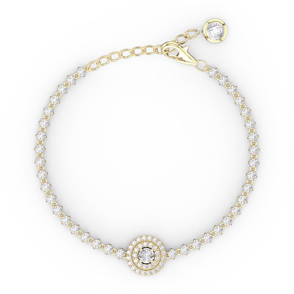 Fusion White Sapphire 18ct Gold Vermeil Tennis Bracelet #1