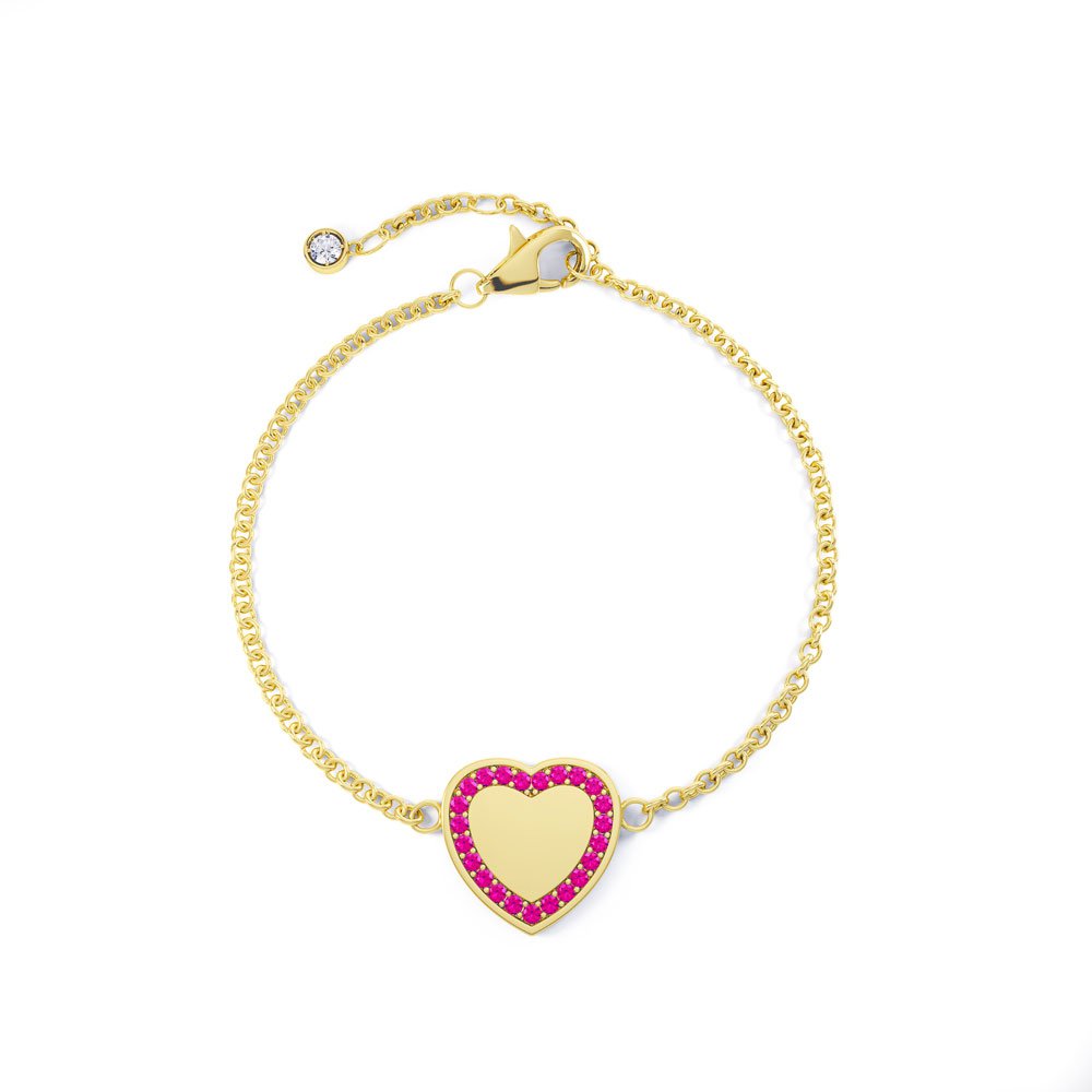 Charmisma Ruby 18ct Gold Vermeil Heart Bracelet #1