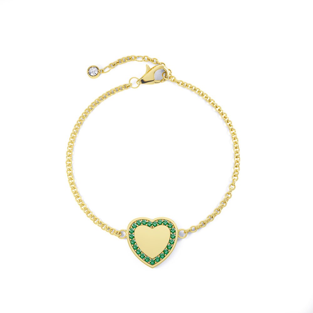 Charmisma Emerald 18ct Gold Vermeil Heart Bracelet