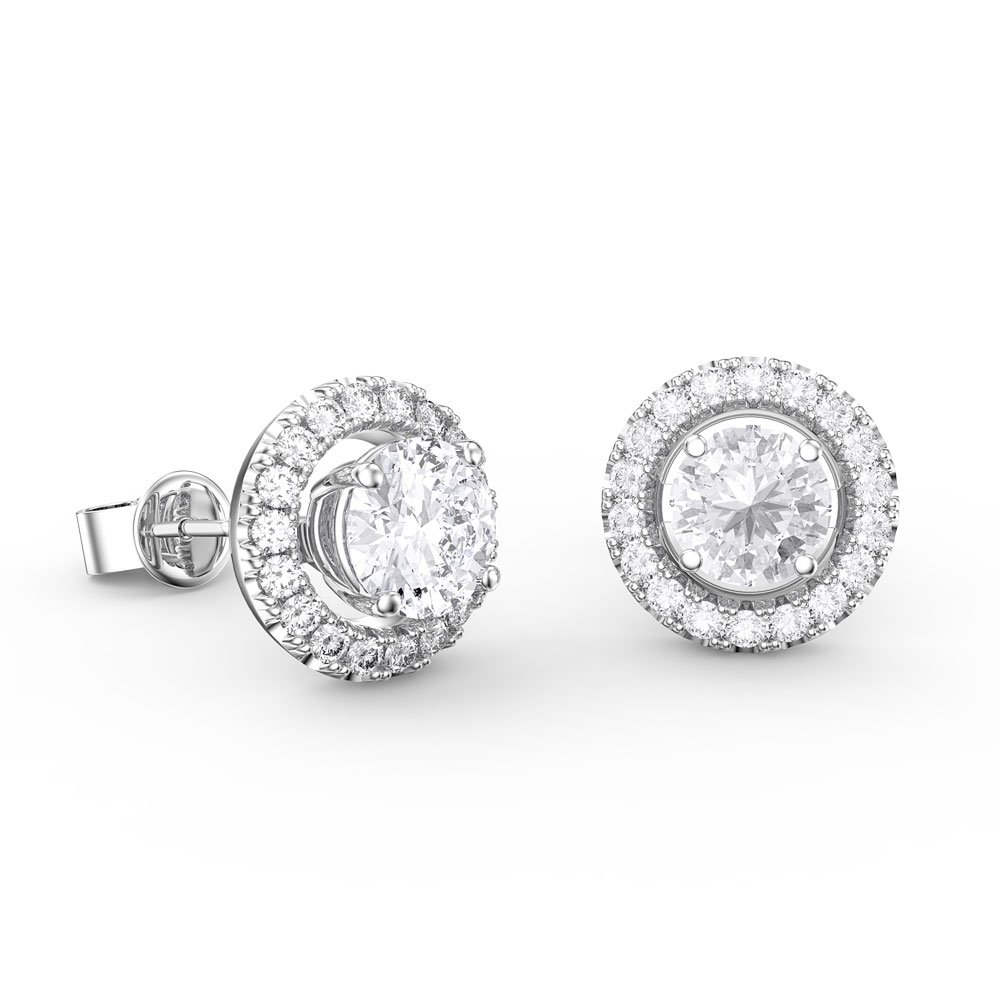 Fusion Moissanite 9ct White Gold Earring Halo Jackets #3