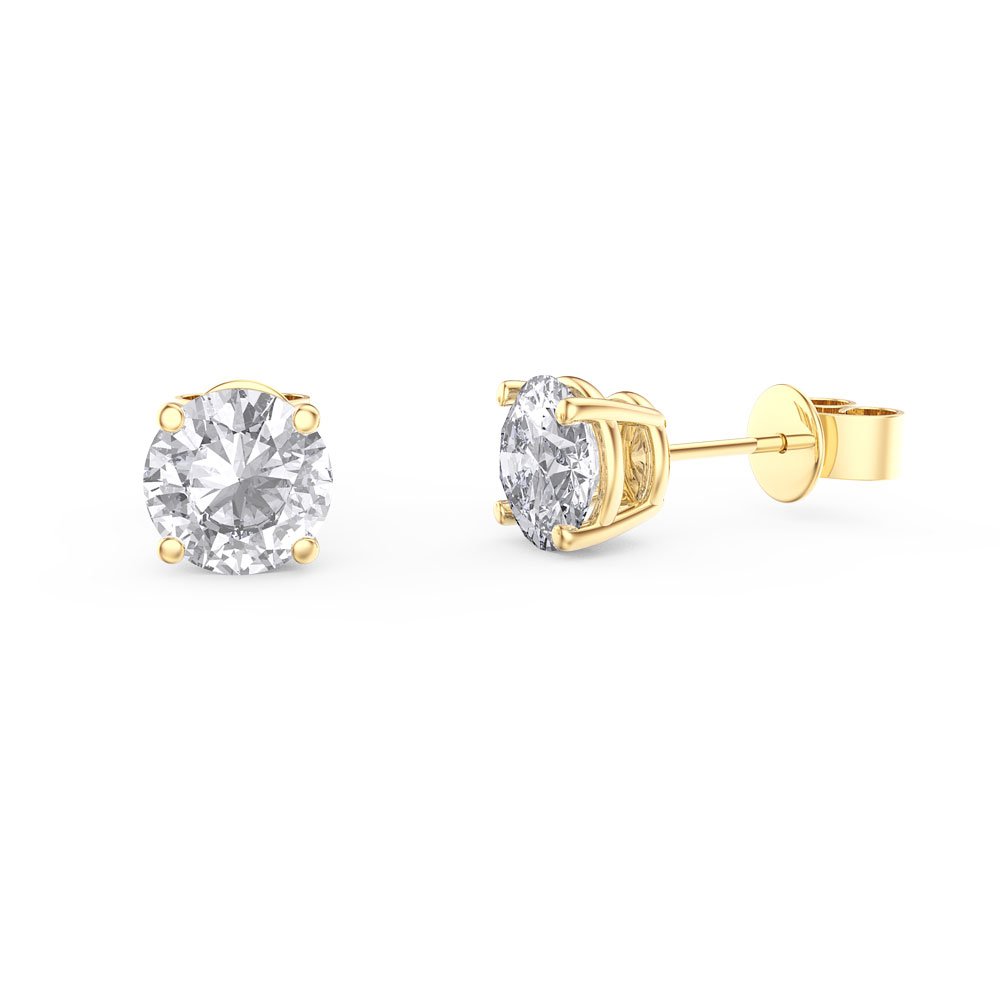 Fusion White Sapphire 9ct Yellow Gold Stud Earrings Halo Jacket Set #3