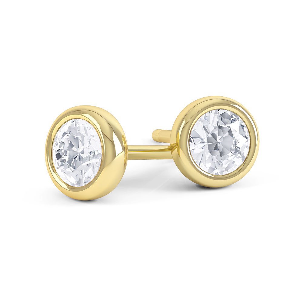 Infinity White Sapphire 9ct Yellow Gold Stud Earrings Sapphire Halo Jacket Set #3