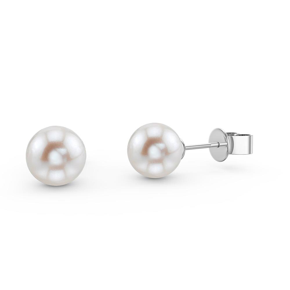 Fusion Pearl Platinum plated Silver Stud Ruby Earrings Halo Jacket Set #3