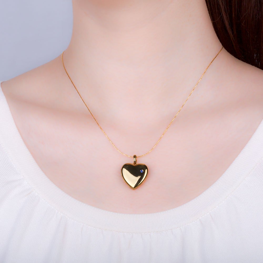 Charmisma Sapphire 18ct Gold Vermeil Heart Locket #3