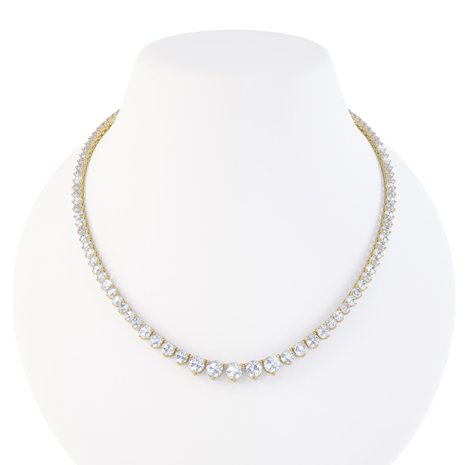 Eternity White Sapphire 18ct Gold Vermeil Tennis Necklace #2