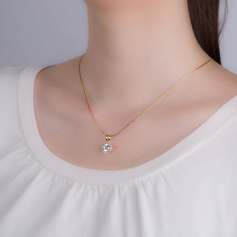 Eternity White Sapphire 18ct Gold Vermeil Jewellery Set with Pendant #2
