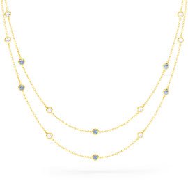 By the Yard Aquamarine 18ct Gold Vermeil Necklace