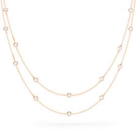 By the Yard White Sapphire 18ct Rose Gold Necklace
