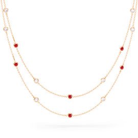 By the Yard Ruby 18ct Rose Gold Necklace