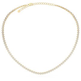 Infinity Diamond CZ 18ct Gold plated Silver Tennis Necklace