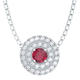 Fusion Ruby Halo Platinum plated Silver Pendant