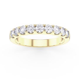 Promise Moissanite 18ct Yellow Gold Half Eternity Ring 3mm Band