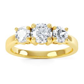 Eternity Three Stone White Sapphire 9ct Gold Ring
