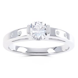 Unity White Sapphire 9ct White Gold Proposal Ring