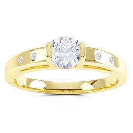 Unity White Sapphire 9ct Yellow Gold Proposal Ring