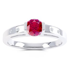 Unity Ruby Platinum plated Silver Promise Ring