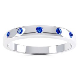 Unity Sapphire 18ct White Gold Wedding Ring Band