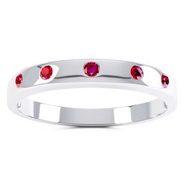Unity Ruby 9ct White Gold Promise Ring Band