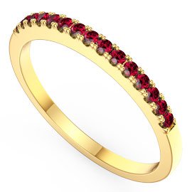 Promise Ruby 9ct Gold Half Eternity Ring
