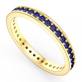 Promise Sapphire 18ct Yellow Gold Channel Full Eternity Ring