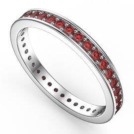 Promise Ruby 18ct White Gold Channel Full Eternity Ring