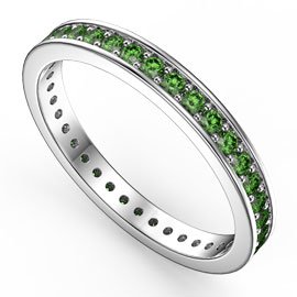 Promise Emerald 18ct White Gold Channel Full Eternity Ring
