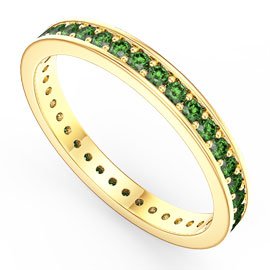 Promise Emerald 18ct Yellow Gold Channel Full Eternity Ring