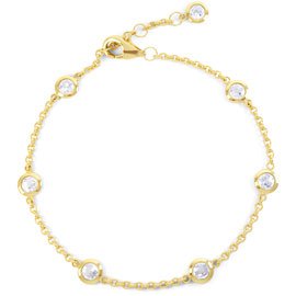 By the Yard White Sapphire 18ct Yellow Gold Bracelet