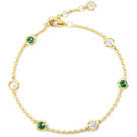 By the Yard Emerald 18ct Yellow Gold Bracelet