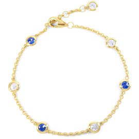 By the Yard Sapphire 18ct Yellow Gold Bracelet