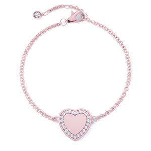 Charmisma White Sapphire 18ct Rose Gold Vermeil Heart Bracelet