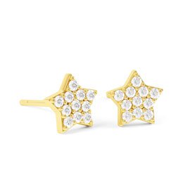 Charmisma GH SI1 Diamond Mini Star 18ct Yellow Gold Stud Earrings