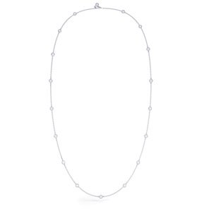 By the Yard White Sapphire 18ct White Gold Necklace
