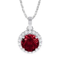 Eternity 0.5ct Ruby Halo 18ct White Gold Pendant