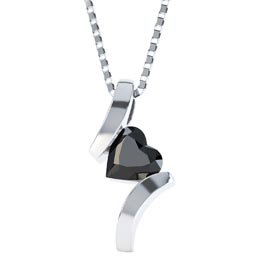 Combinations Onyx Heart Silver Pendant